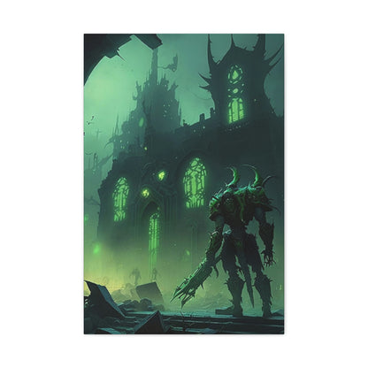 Necron City at Night Painting: A Breathtaking View of the Grim Darkness of Warhammer 40k