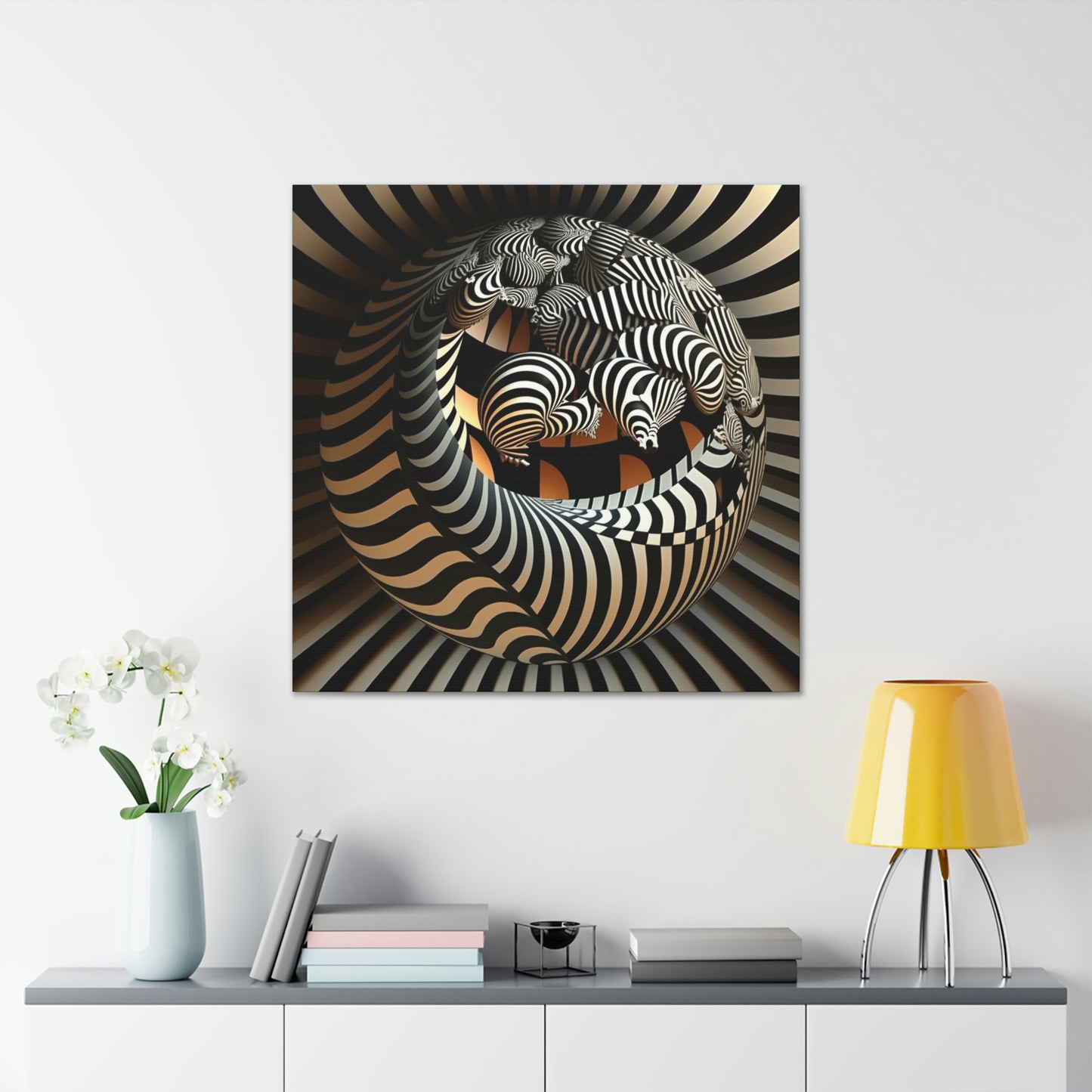 Zebra Sphere Art