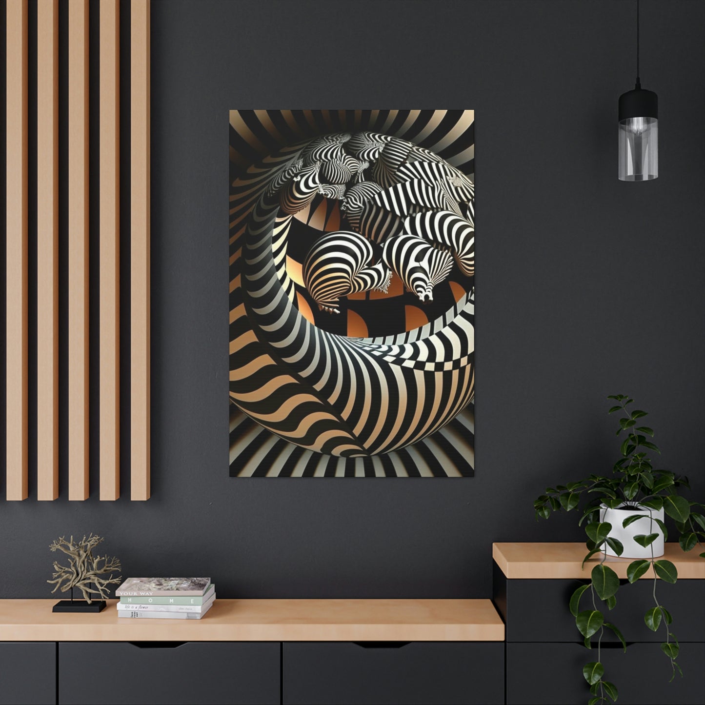 Zebra Sphere Art